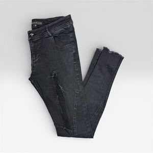 Punk Rave Women's Gothic Skinny Jeans Medium Black Buckle Fishnet Punk Pants